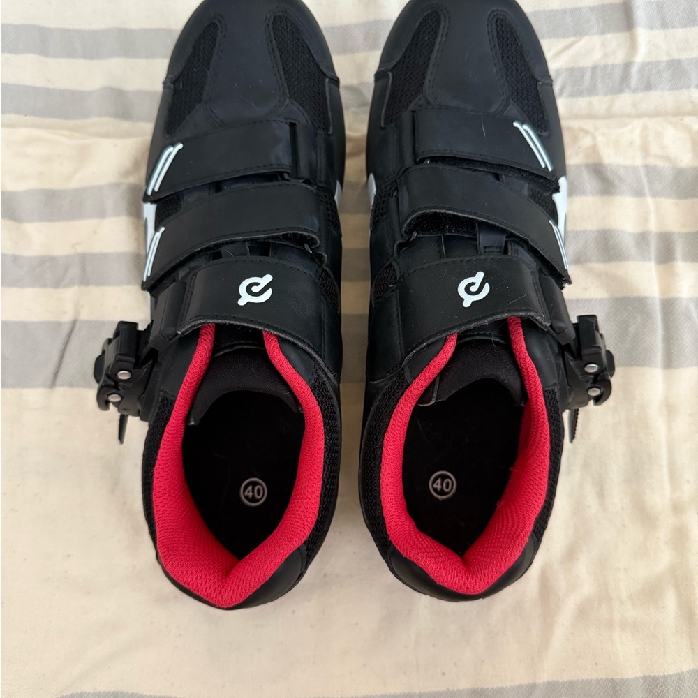 Peloton Black and Red Athletic Shoes